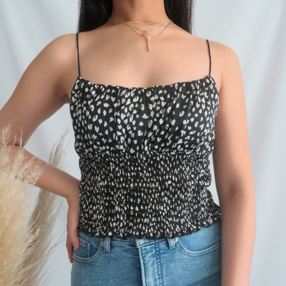 Black leopard print cami